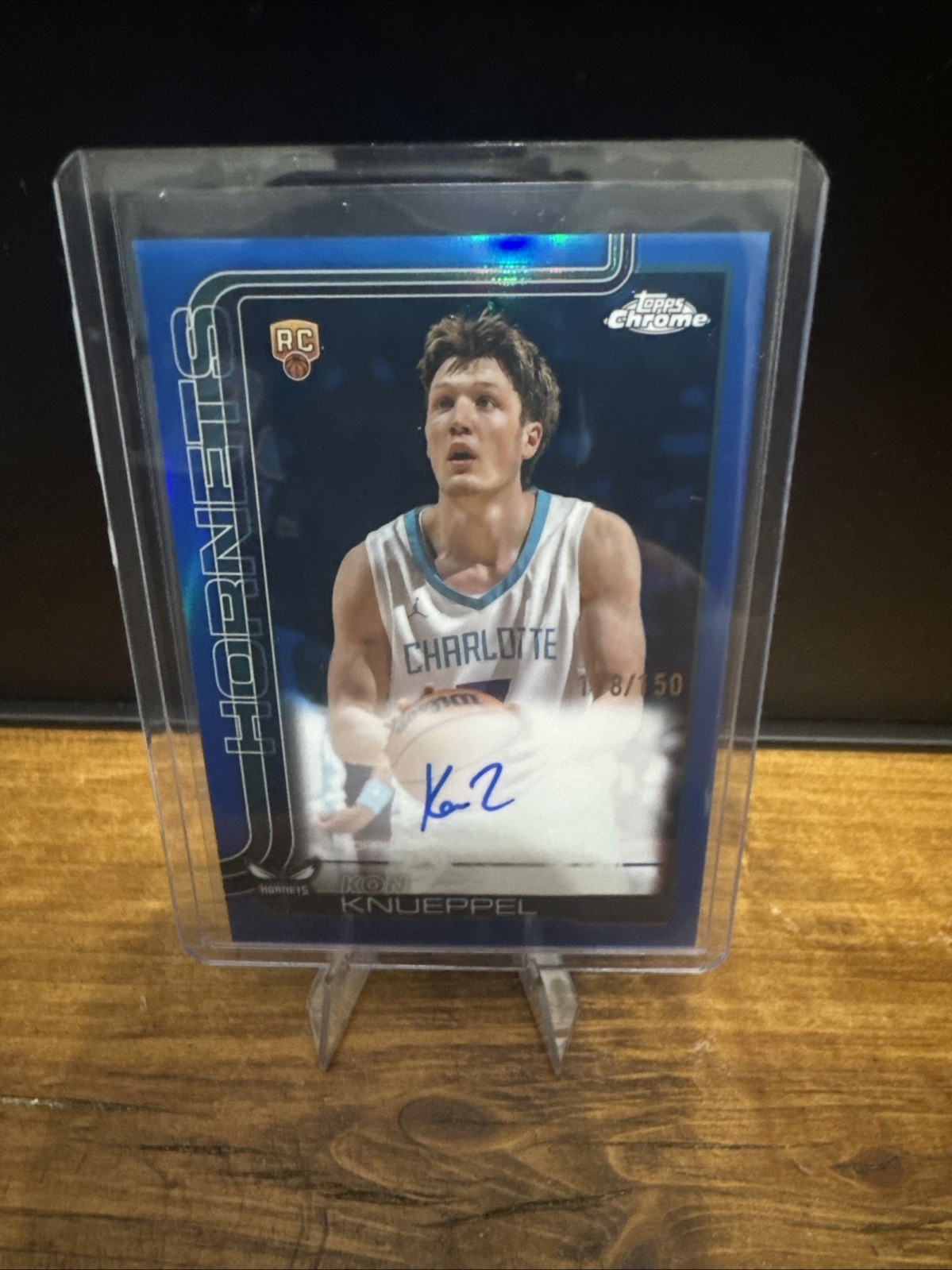 2025-26 Topps Chrome Kon Knueppel #TCAR-KK AUTO Blue RC Hornets 118/150 🚨🔥😳