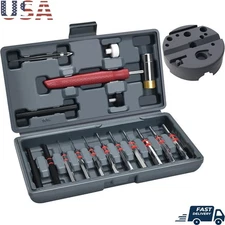 Heavy Hammer Punch Set Interchangeable Heads Durable Steel Punches Bench Block