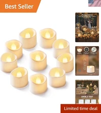12 Warm White Flickering Candles - Mess-Free LED Tea Lights for Any Occasion