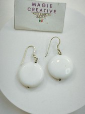 Boucles D'oreilles Goutte Citrine Jaune Et Agate Blanche - Argent 925, Fermoir Monachelle