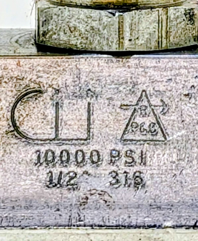 CII Needle Valve 1/2" NPT 316 Stainless Steel 10000 PSI High Pressure - Image 2 of 4