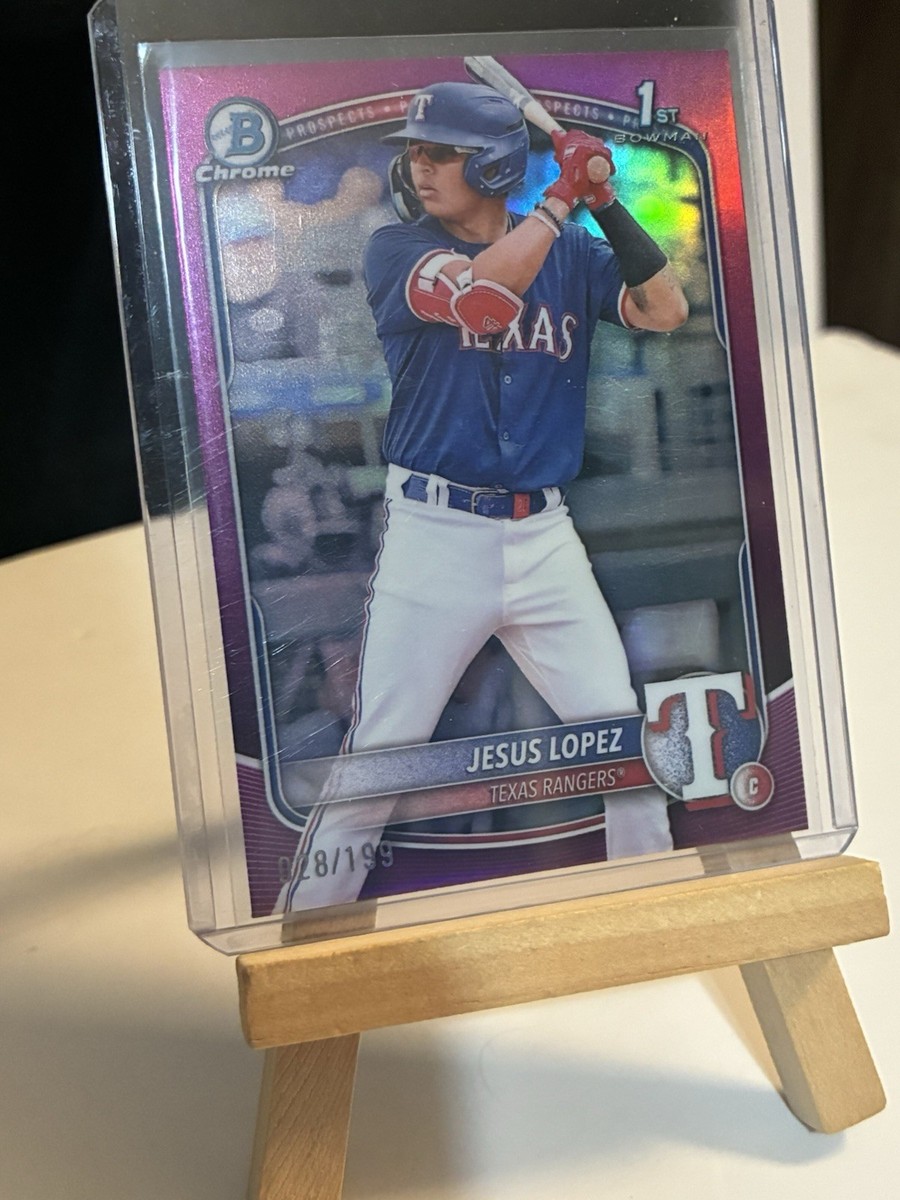 2025 Topps Bowman Chrome 1st Jesus Lopez /199 Purple Texas Rangers 
