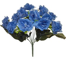 21in Rose Gypsophila Blue Artificial Open Bloom Flower Bush Blue, Set of 3 