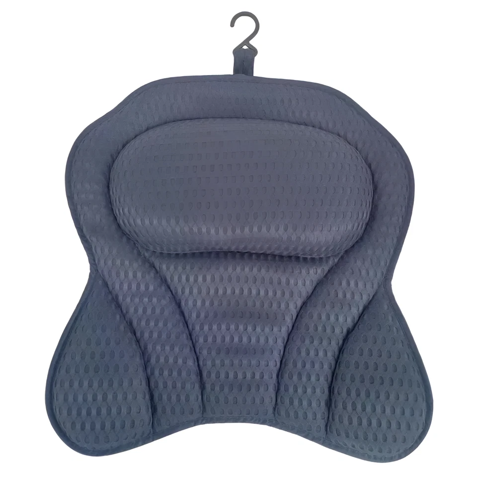 Breathable quick drying 4D air mesh bath pillow for bathtub