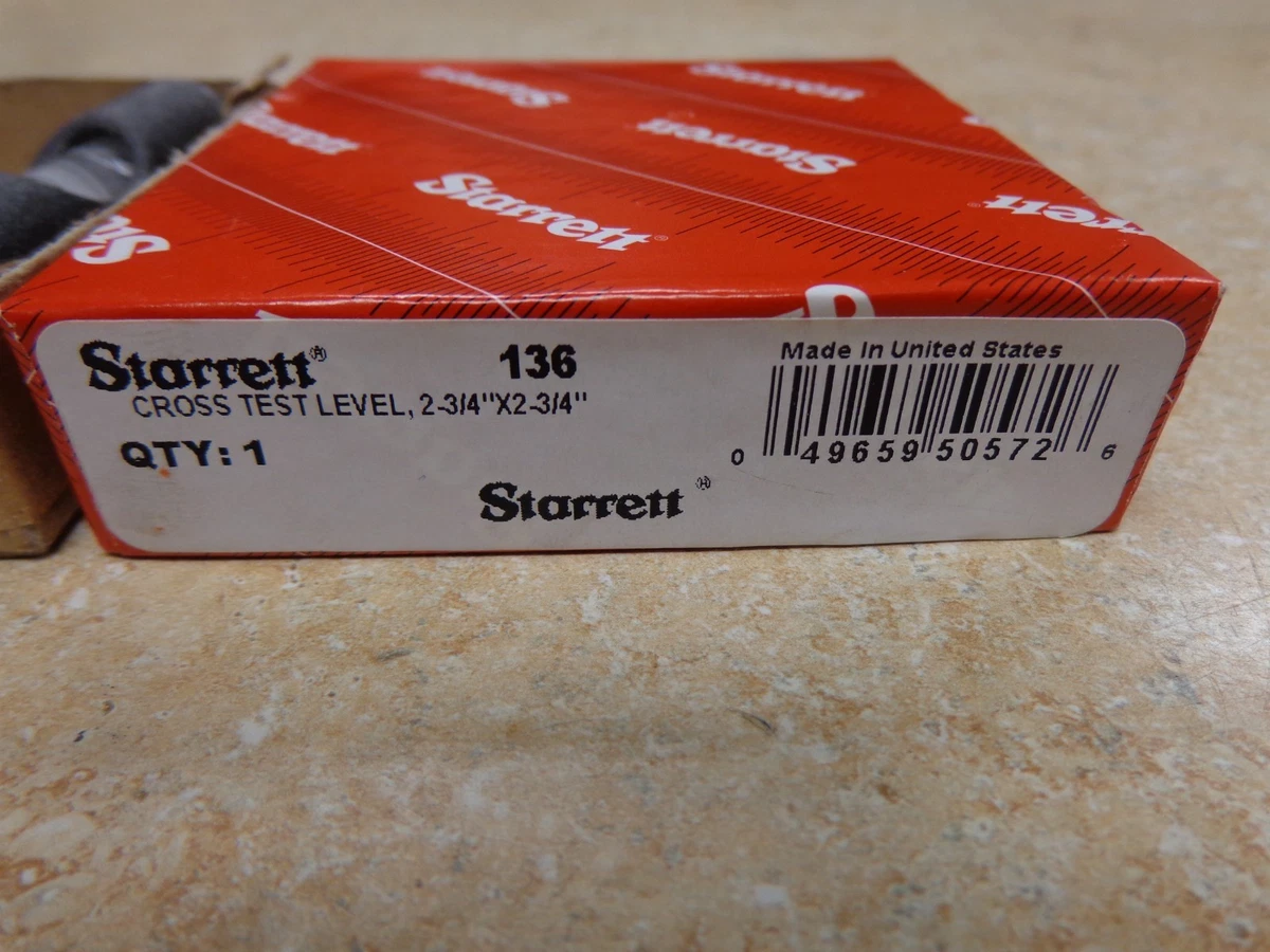 Starrett No. 136 Nivel de Prueba Cruzada EDP 50572 2-3/4" EE. UU. con Caja Original