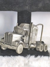 VINTAGE Kenworth Truck Drivers Belt Buckle H41 Silver 4" X 2 1/2" Excellent