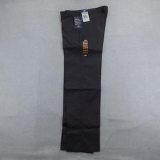 Dickies Boys Flat Front Pants 18 Husky Charcoal Gray Classic Fit Straight New