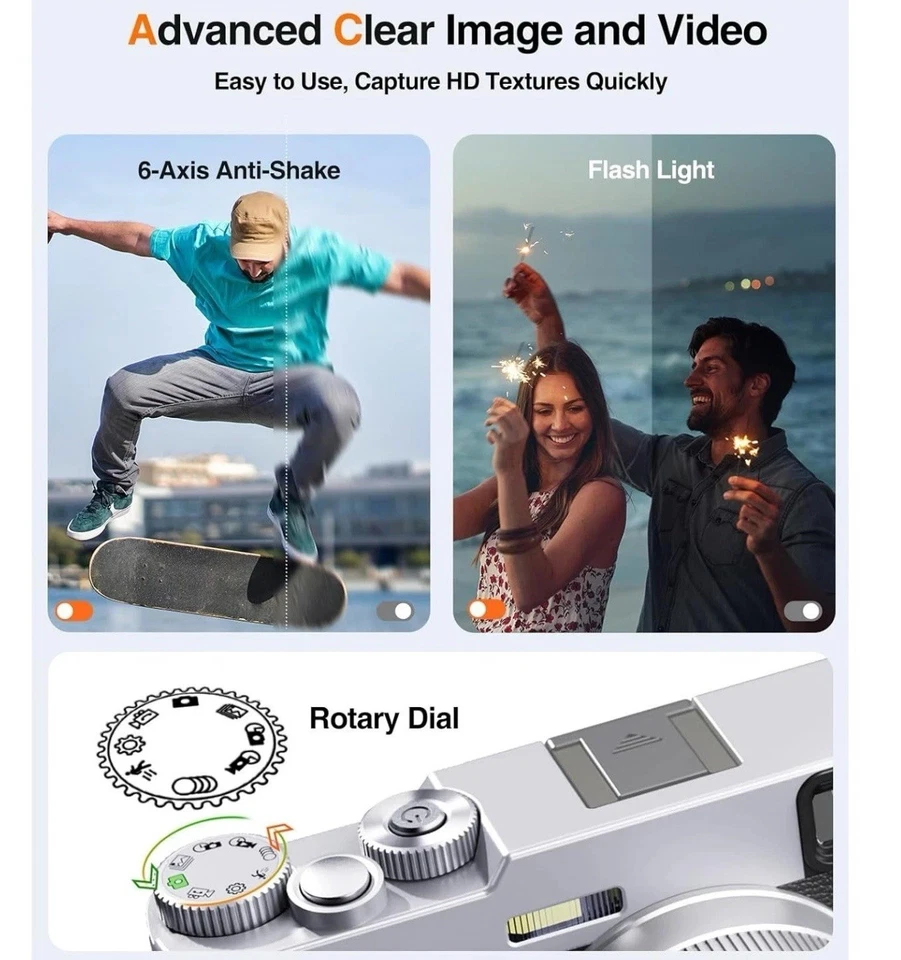 NBD 4K Digital Camera 48MP 16x Anti-Shake with WiFi and Battery 32GB TF Card - Image 4 of 4