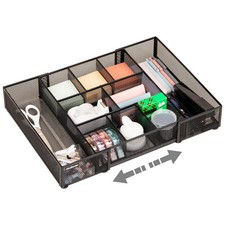 Mind Reader Expandable Mesh Desk Drawer Organ...