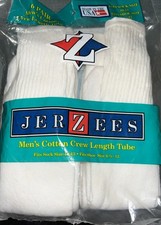 Vintage Men  s Jerzees Crew Length Tube Socks Size 10-13 5 Socks Open Pkg New