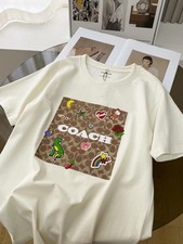 NWT COACH Women  s Signature beige T-shirt COTTON Reprint inspired sale 40 off