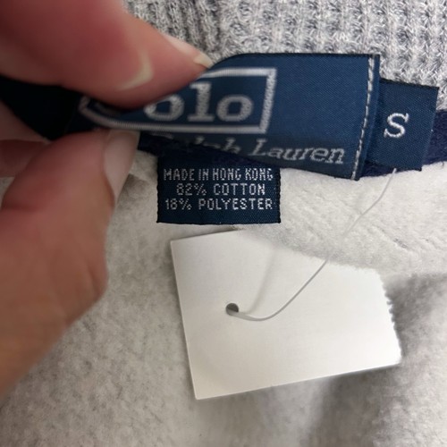 Polo Ralph Lauren Gris Jaspeado Cremallera Tejido Waffle Con Capucha Azul Marino Logo Sudadera - Imagen 10 de 14