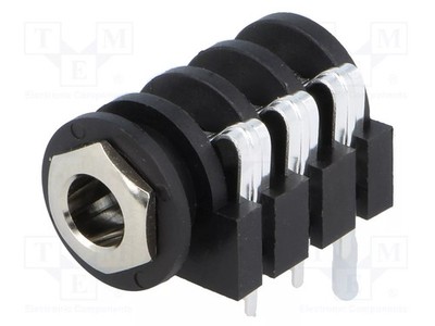 Steckverbinder: Jack 6,3mm Buchse 90°-Winkel weiblich Wege: 3