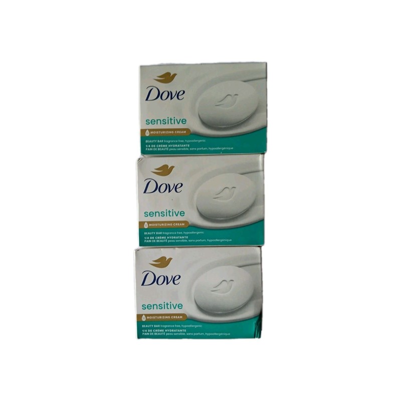 3 Bars of Dove Sensitive Skin Unscented Beauty Bar Buy 1 Get 2