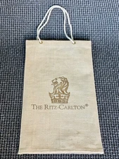 Authentic THE RITZ-CARLTON/The Wall Street Journal Newspaper Bag/Natural Burlap