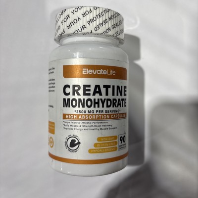 Elevate Life Creatine Monohydrate 2500 Mg 90 Capsules exp 6/26