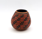 Gourd Art Vessel Pueblo Design Robert Rivera Hispanic Polychrome Geometric 3" H — photo 3