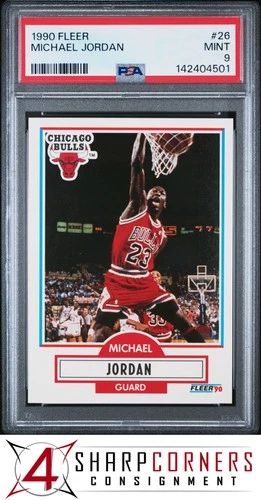 1990 FLEER #26 MICHAEL JORDAN BULLS HOF PSA 9