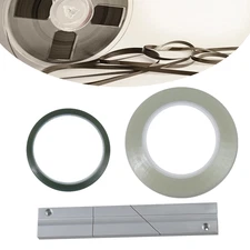 Tape Splicing Block Set 1/4 10 Inch Professional with Leader Tapes for Revoxsoni