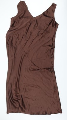 Asos Damen braunes Schlupfkleid Übergröße V-Ausschnitt