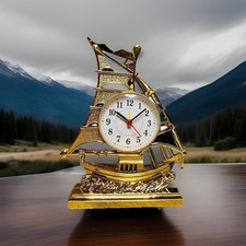 Sailboat alarm clock Popular new style exquisite clock Gold Tone Free Shipping