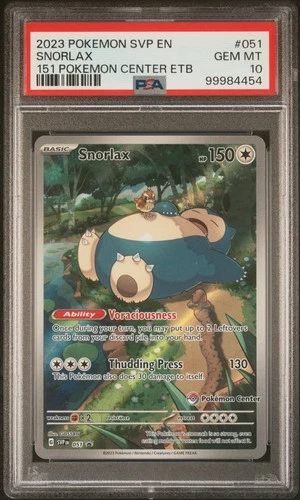 Snorlax 151 Pokemon Center PSA 10 Black Star Promo #051