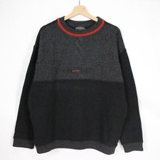 Carlo Colucci Sport Black Virgin Wool Sweater Size L Mens