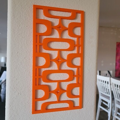 Midcentury Modern Atomic Oval Starbursts Retro Vintage Style Wall Decor Panels