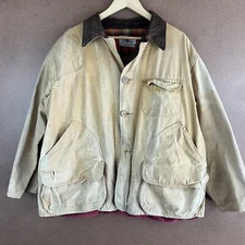 VTG 60s 70s Black Sheep Brand Canvas Hunting Jacket XL w/Game Pouch and Liner
