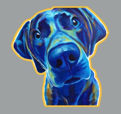 Weimaraner Dog Colorful Portrait Die Cut Glossy Fridge Magnet