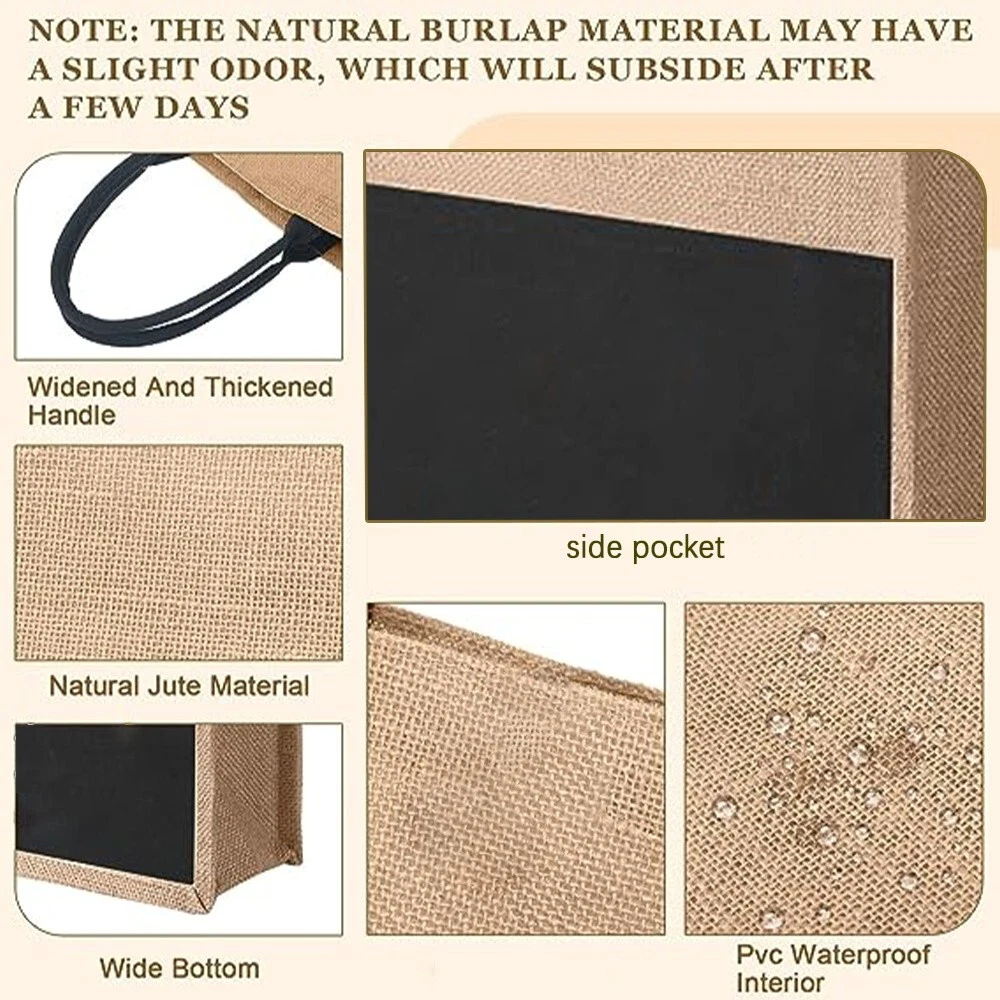 MEDEA Borsa shopper in juta con manici borsa riutilizzabile shopping e conservazione UK