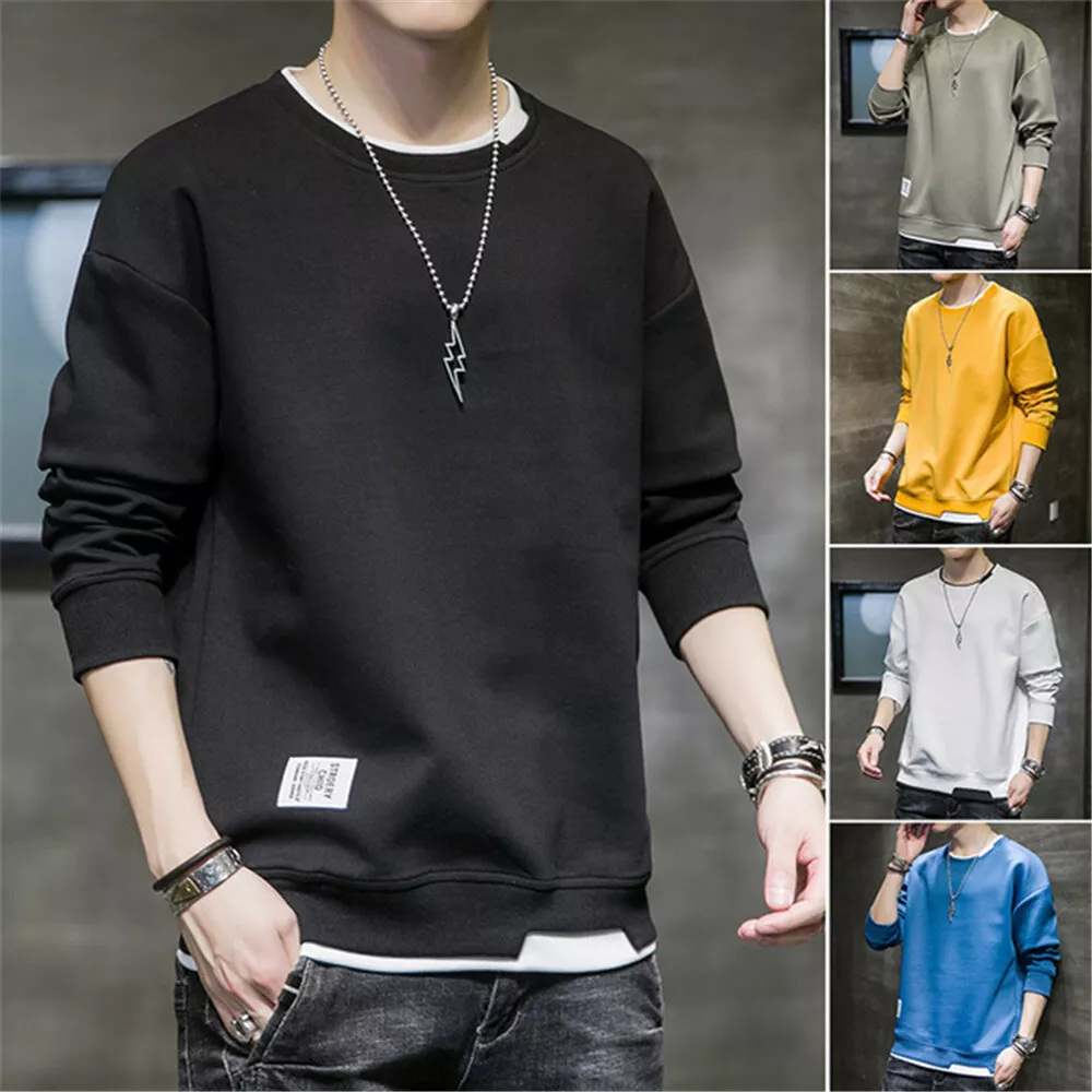 Mens Jogger Sweater Sports Hoodie Workout Top Hip Hop Jumper Sweatshirt