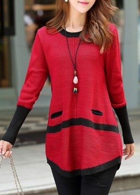 red sweater outfit women