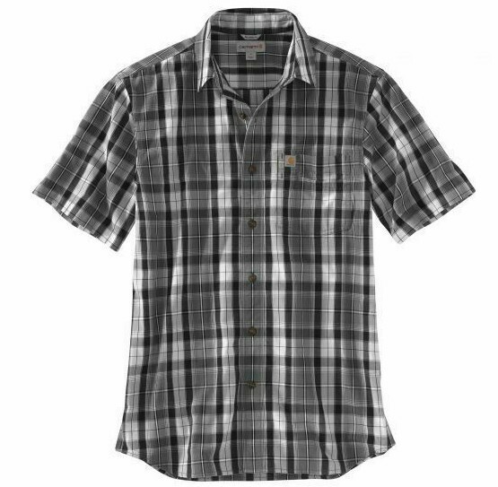 Carhartt Men's Essential Plaid Open-Collar Short Sleeve Button