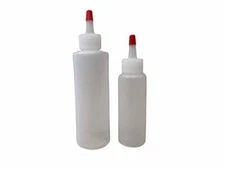 BPA Free Food Prep Set of 2 Plastic Condiment Squeeze Bottles with Twist On Cap