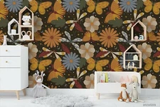 3D Floral Seamless Wallpaper Wall Mural Removable Self-adhesive Sticker432