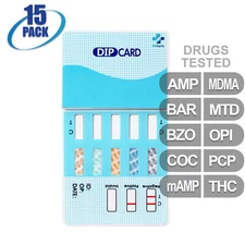 NEW Mintegrity Drug Test 10-Panel Dip Card Urine Home Kit 15-Pack #MI-WDOA-3104