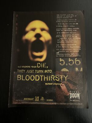 1996 Final Doom PS1 Video Game Magazine Promo Print Ad!