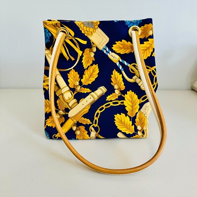 EUC LOEWE PRINTED CANVAS SANTORINI VIBES 2-WAY SHOULDER BAG MADE IN ITALY