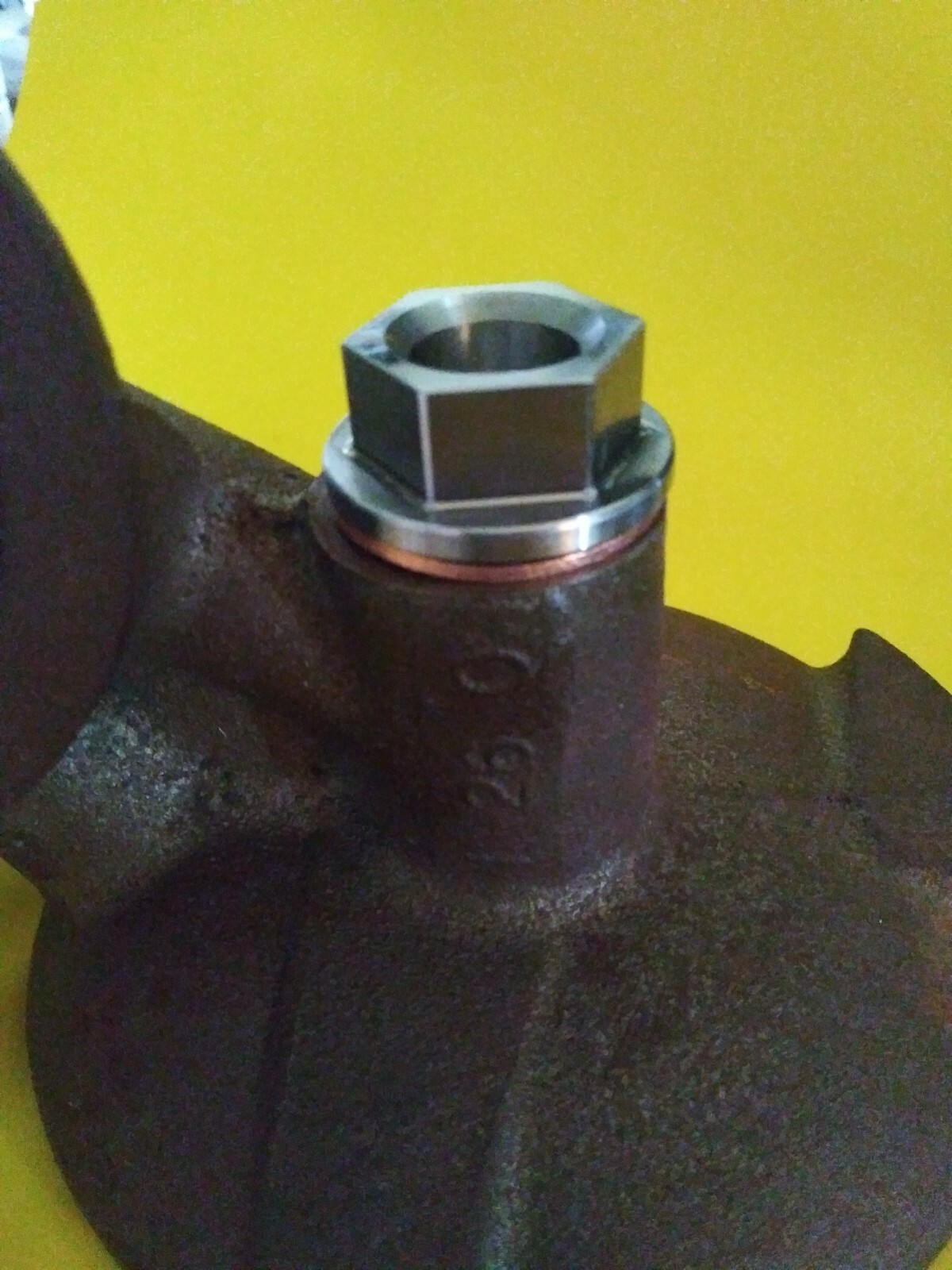 Mopar 340 90 degree oil filter adapter gaskets and HIGHFLOW lightened long bolt