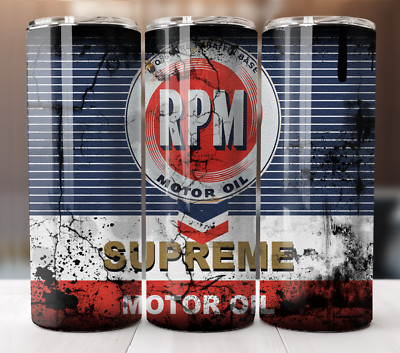 20oz Stainless Steel Tumbler Insulated Travel Mug RPM Supreme Motor Oil