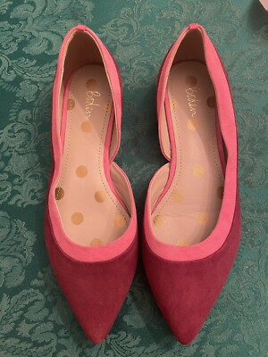 Boden Size 37 1/2 Maroon suede D'Orsay Flats shoes pointy