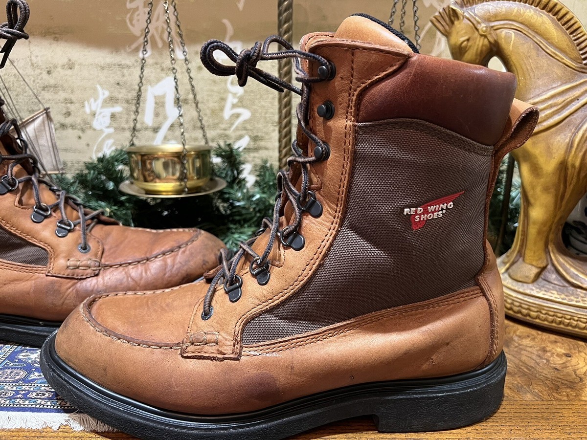 Red Wing Boots Sz 12 403 Leather And Canvas Moccasin Toe Boots Men