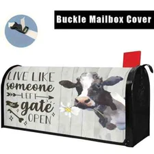 LIVE LIKE someone LEFT the gate Open Cow Standard Size Mailbox Cover - 18"x21"