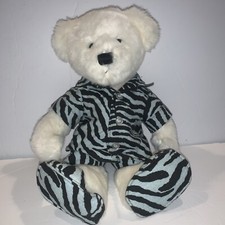 Dakin White Teddy Bear Nick  Nora Pajamas Slippers Outfit Plush 14"