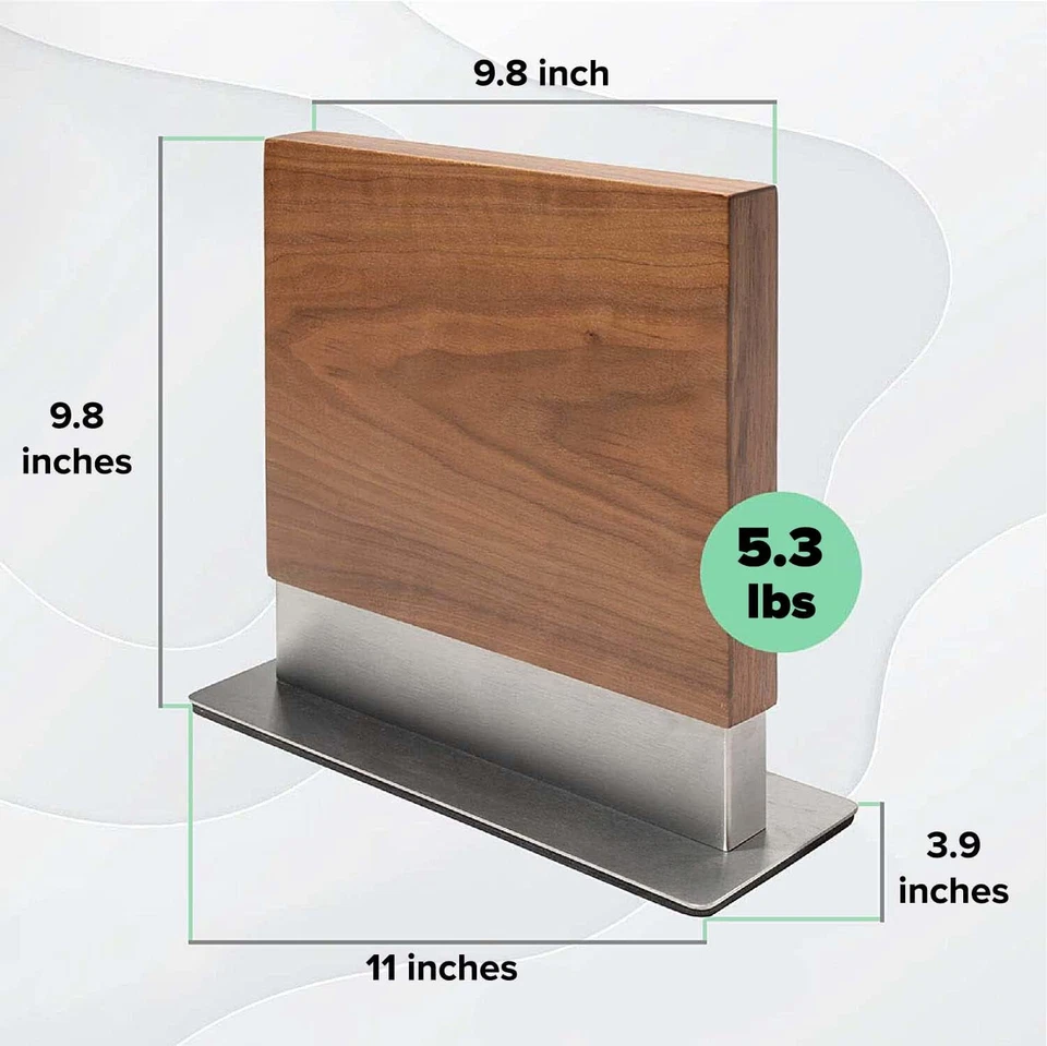 Double Sided Magnetic Wooden Knife Holder - Knife Holder without Knives (Walnut) - Image 2 of 4