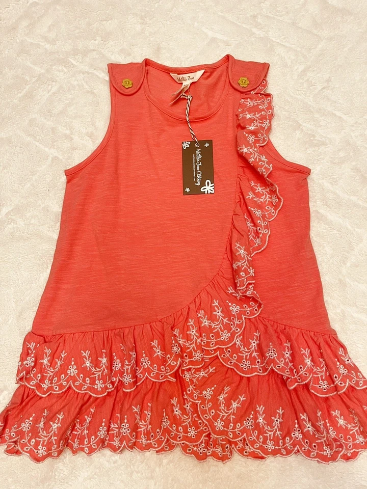 Matilda Jane Enchanted Garden Waterfall Beach Eyelet & Ruffle Tank Size 10 New - Image 2 of 2