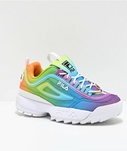 Neuf Fila Disruptor II Premium Tie And Dye Plateforme Femmes Rainbow  Chaussures | eBay