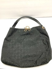Simply Vera Black Hobo Shoulder Bag Vera Wang Patent Leather Strap SV Patterned