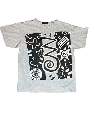 Vintage Abstract Marika Art White Single Stitch T-Shirt Size XL